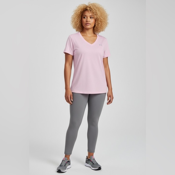 Under Armour HeatGear V-Neck Active Tee Women’s 2XL Pink Plus Size - Picture 9 of 13